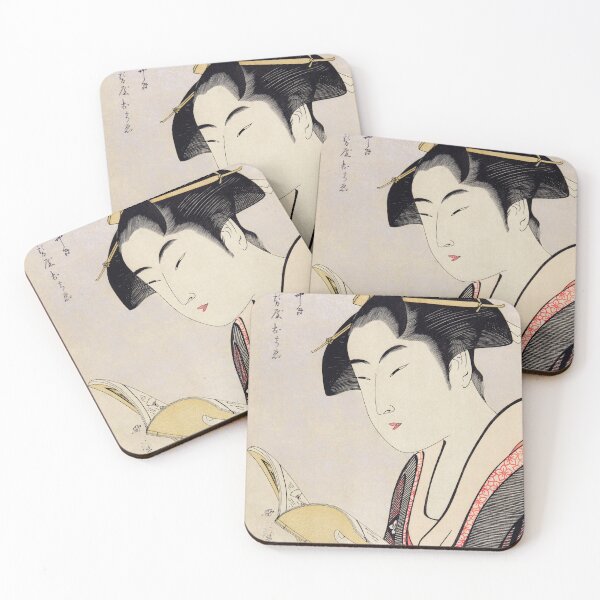 Item preview, Traditional Beautiful Japanese Lady Kobikicho Arayashiki Koiseya Ochie.Utamaro Kitagawa(1753-1806) designed and sold by metaweb.