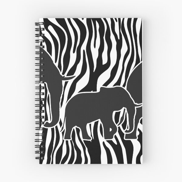 Item preview, Walking ELEPHANTS on Zebra Stripes black & white designed and sold by EDDArt.