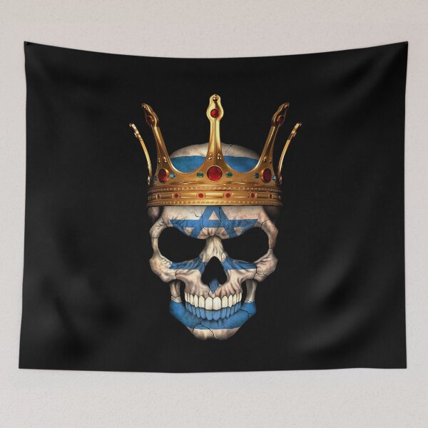 Item preview, Israeli Flag Skull with Crown designed and sold by JeffBartels.