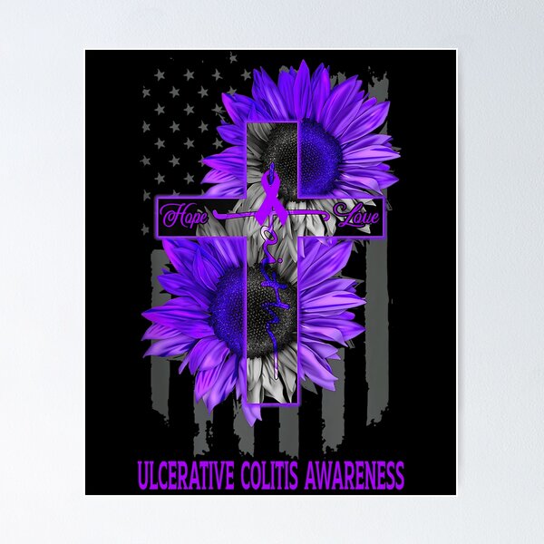 Item preview, Faith Hope Love American Flag Sunflower Christian Cross Ulcerative Colitis Awareness designed and sold by Tadmab.