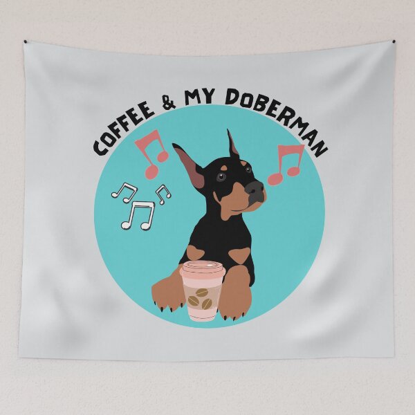 Item preview, Coffee And My Doberman designed and sold by BronikowskiART.