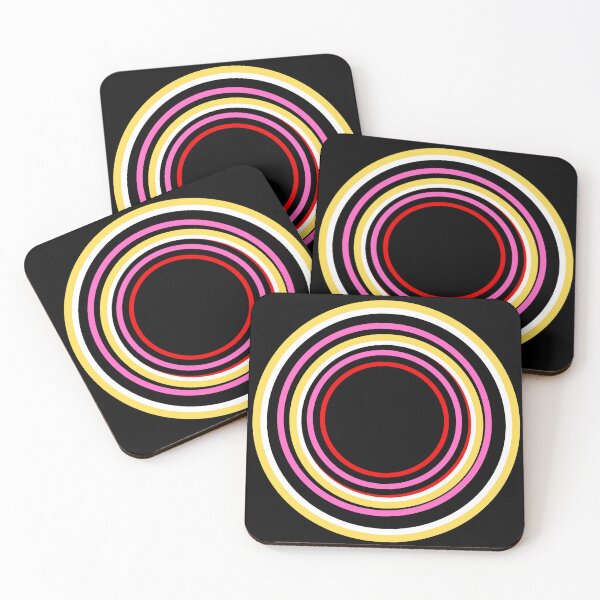 Item preview, Colourful circles on black colour background designed and sold by Giree07.