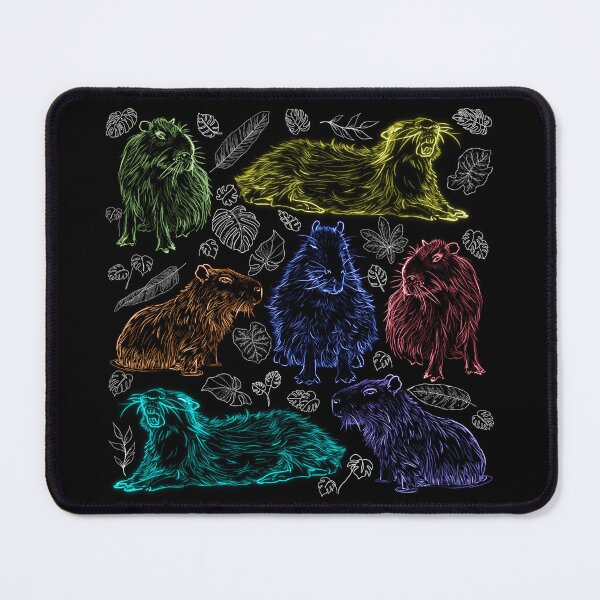 Item preview, Colorful Capybaras and Tropical Leaves designed and sold by nimreninmu.