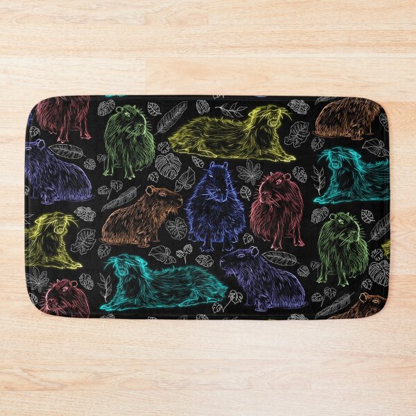 Item preview, Colorful Capybaras and Tropical Leaves designed and sold by nimreninmu.