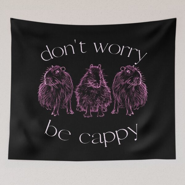 Item preview, Don't Worry Be Cappy Pink Capybaras designed and sold by nimreninmu.