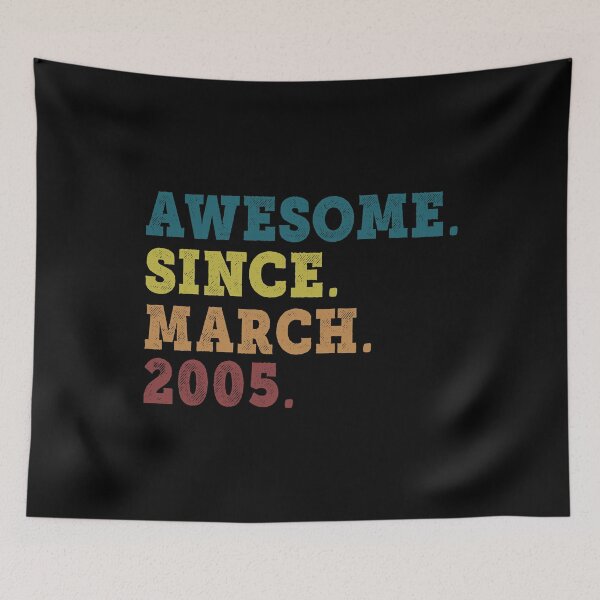Item preview, Awesome Since March 2005 Retro Vintage 17th Birthday Gift designed and sold by designbychow.