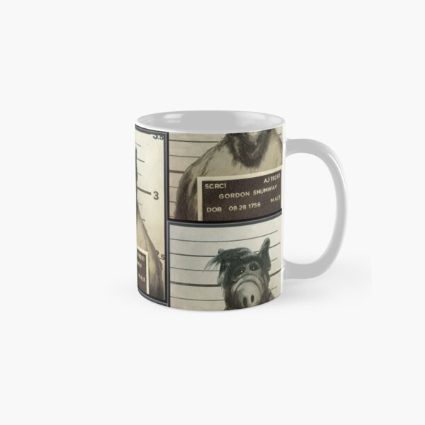 Vista previa del artículo con la obra «Alf Mugshot», diseñado y vendido por MunkeeWear.