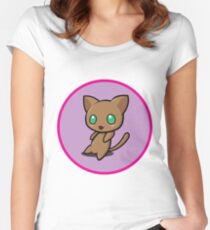 Chibi Cat Women's Fitted Scoop T-Shirt
