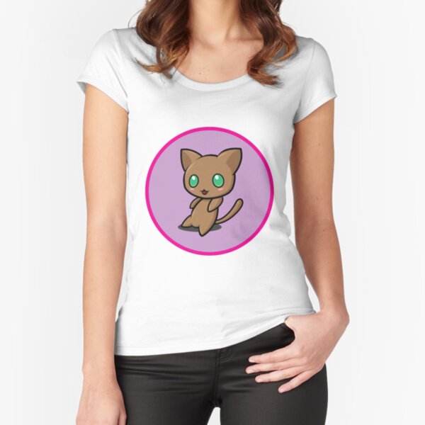 Chibi Cat Fitted Scoop T-Shirt