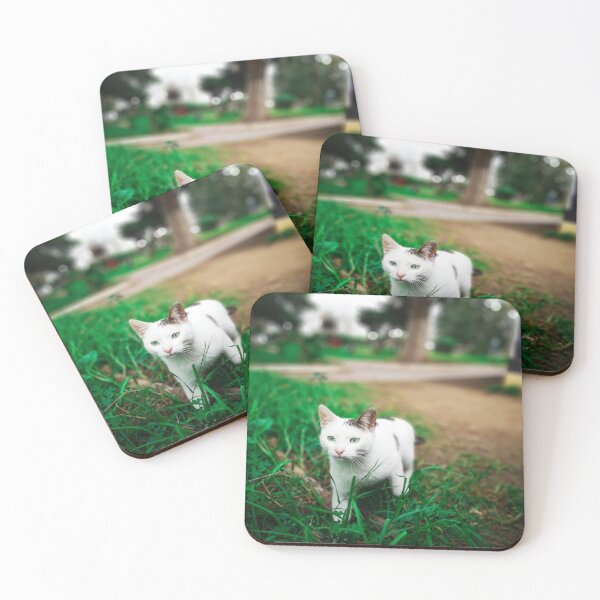 Item preview, Cute and sneaky white cat  designed and sold by anisbbmbrush.