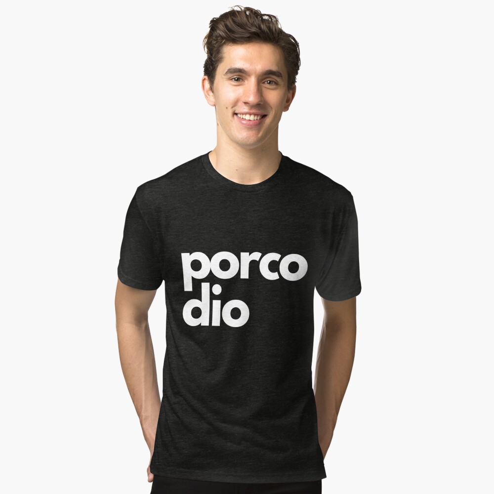 Italian Italy Funny Quotes Porco Dio' Men's T-Shirt