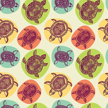 Artwork thumbnail, Mandala Shell Turtles Pattern by EmilyFun