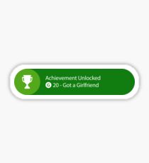 Achievement Unlocked - 20G Got a Girlfriend Sticker