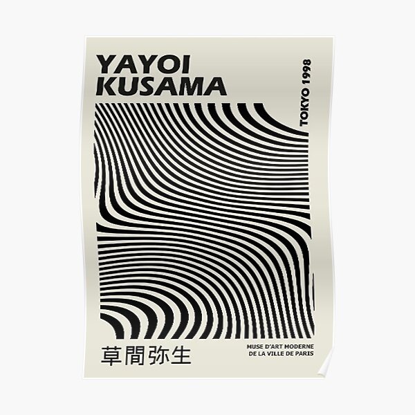 Yayoi Kusama - Black Linear Póster