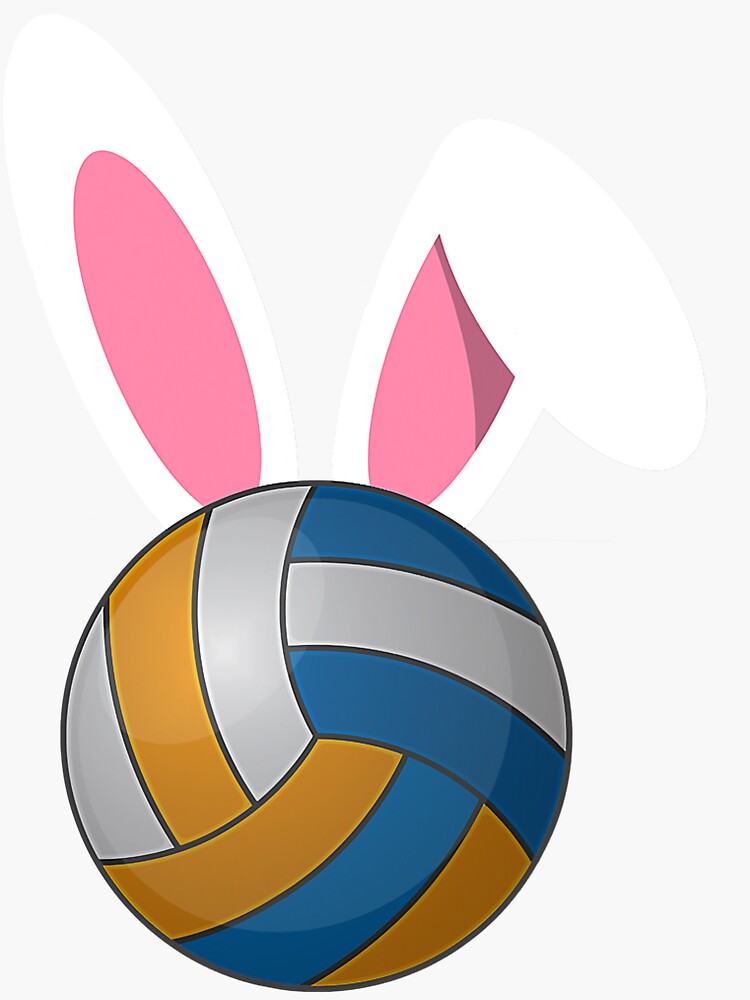 "Volleyball Easter Bunny Rabbit Ears Egg Decorating 2022" Sticker by