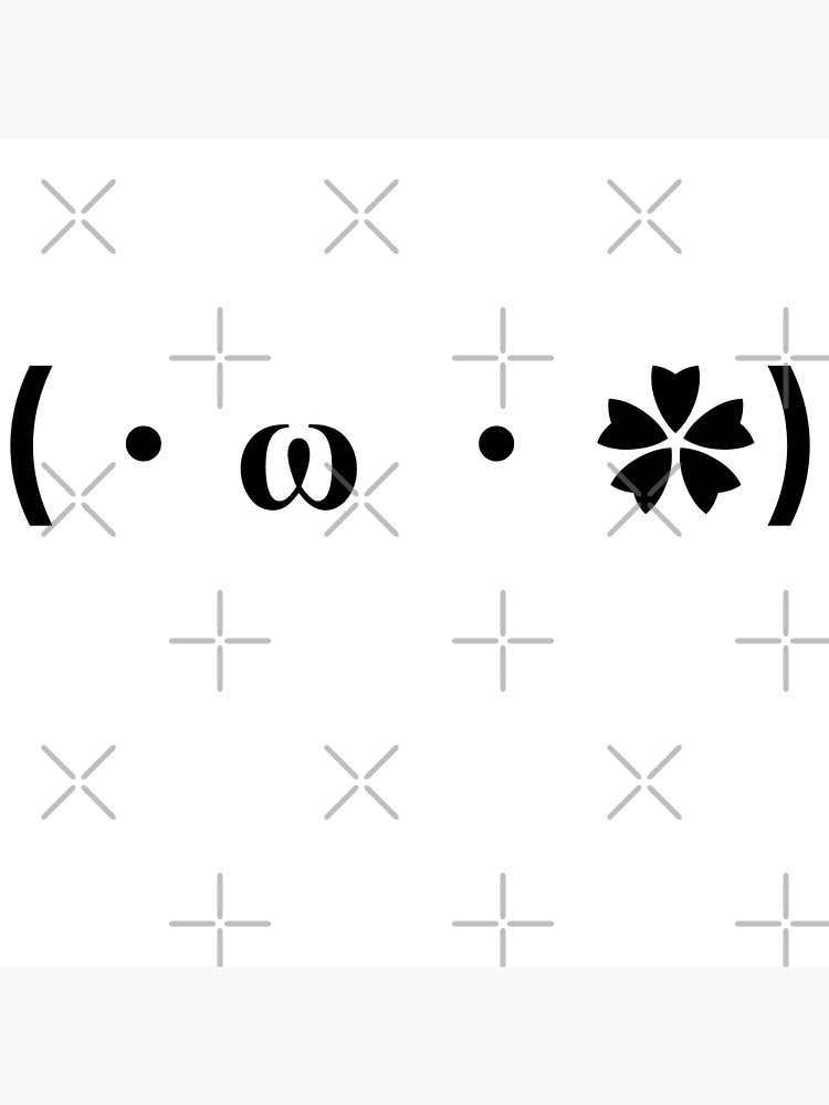 "Cute kaomoji with a flower black" Poster for Sale by SoftMaiot