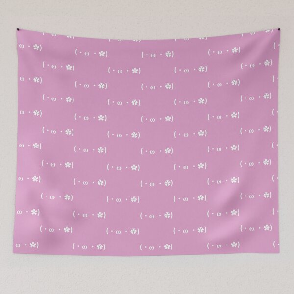 Item preview, Cute kaomoji with a flower white with a purple background designed and sold by Soft-Maiot.