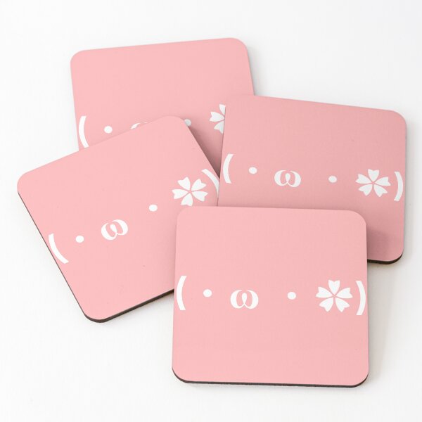 Item preview, Cute kaomoji with a white flower in a pink background designed and sold by Soft-Maiot.