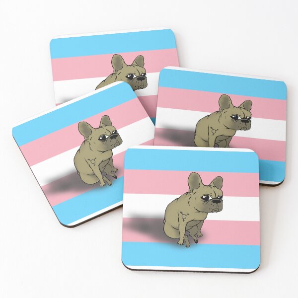 Item preview, French Bulldog- Transgender Pride Flag designed and sold by Barbara Gibbings.
