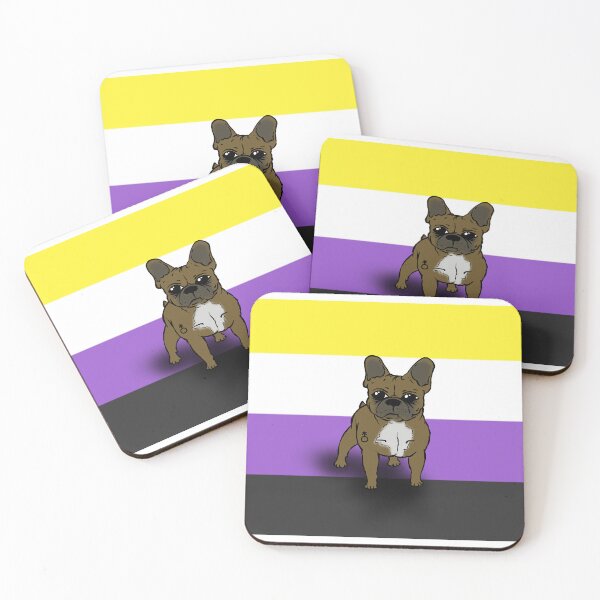 Item preview, French Bulldog- Non Binary Pride Flag designed and sold by Barbara Gibbings.