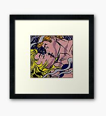 Roy Lichtenstein Kiss Framed Print