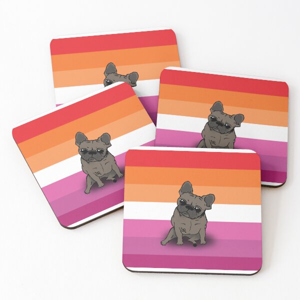 Item preview, French Bulldog- Lesbian Pride Flag designed and sold by Barbara Gibbings.