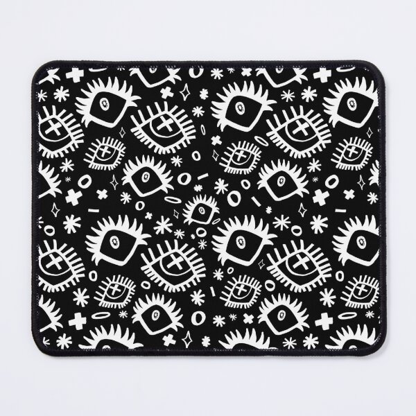 Item preview, Black and White Trippy Eye Doodle Pattern (Drawn With Sharpie) designed and sold by JynnDoesArt.