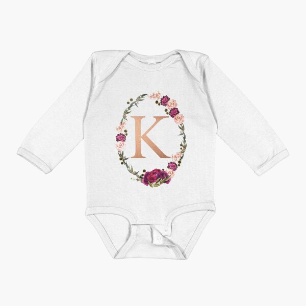 Item preview, Floral Gold Monogram ‘K’  designed and sold by PAPERPLAN.