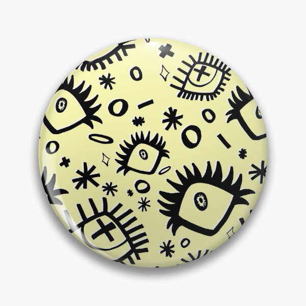 Item preview, Lemon Yellow Trippy Eye Doodle Pattern (Drawn With Sharpie) designed and sold by JynnDoesArt.