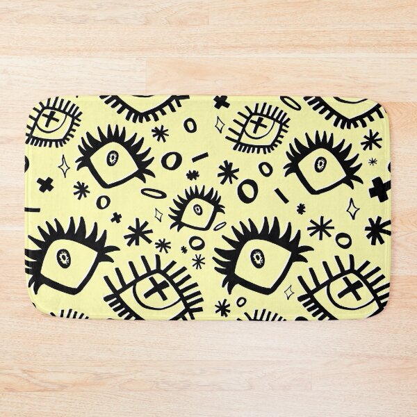 Item preview, Lemon Yellow Trippy Eye Doodle Pattern (Drawn With Sharpie) designed and sold by JynnDoesArt.