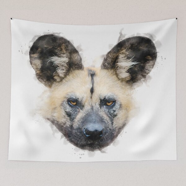 Item preview, African Wild Dog Watercolour Artwork  designed and sold by Typeglyphs.