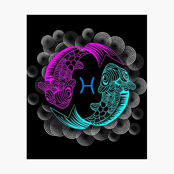 Astrology Water Sign Pisces Wall Art Print Water Illustration Gift for Her Pisces Zodiac Rising Sign Zodiac Print Star Sign