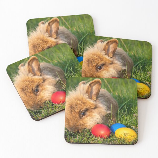 Item preview, Brown dwarf rabbit and three easter eggs designed and sold by Stefan Rotter.