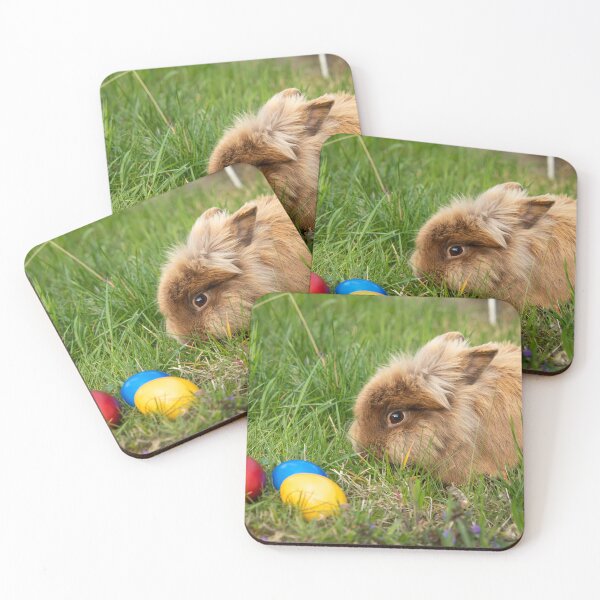 Item preview, Brown dwarf rabbit and three easter eggs designed and sold by Stefan Rotter.