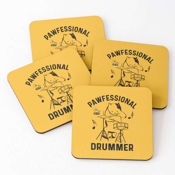 Item preview, Cute Cat Playing Drums, Pawfessional Drummer designed and sold by kcaandwu.