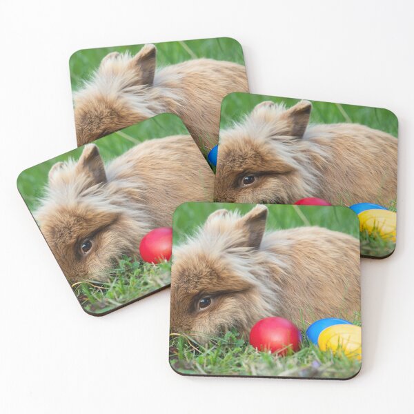 Item preview, Brown dwarf rabbit and three easter eggs designed and sold by Stefan Rotter.