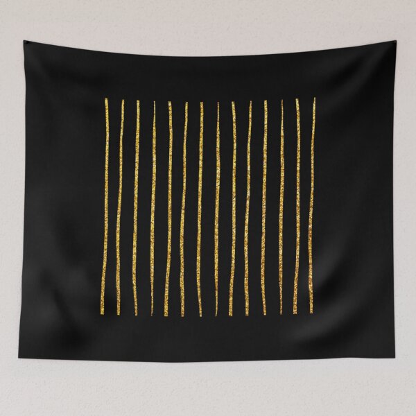 Item preview, Art Deco Gold Hues (Faux) Glitter Vertical Lines on Black Velvet Hues Classic . designed and sold by doriskellyr.