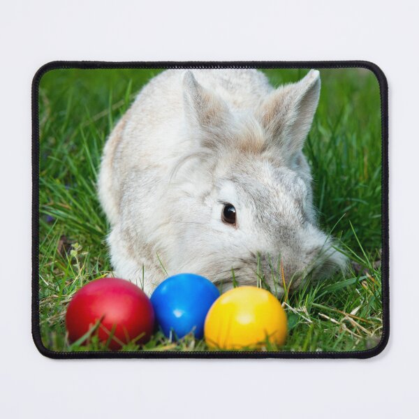 Item preview, White dwarf rabbit and three easter eggs designed and sold by Stefan Rotter.