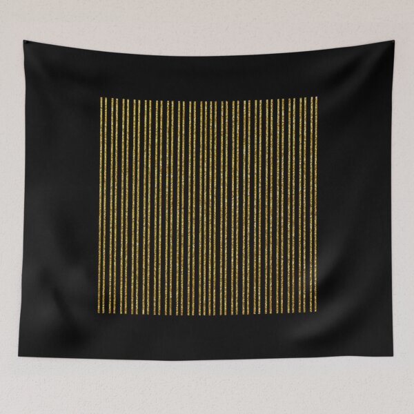 Item preview, Art Deco Gold-(Faux)-Glitter Thin Vertical Lines on Black Classic . designed and sold by doriskellyr.