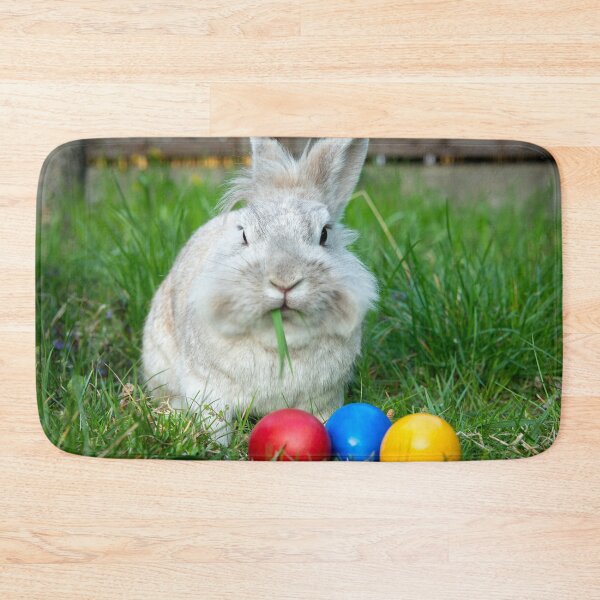 Item preview, White dwarf rabbit and three easter eggs designed and sold by Stefan Rotter.