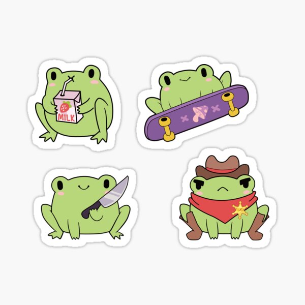 "Cute Frog Pack Sticker" Sticker for Sale by KatrinSchuler Redbubble