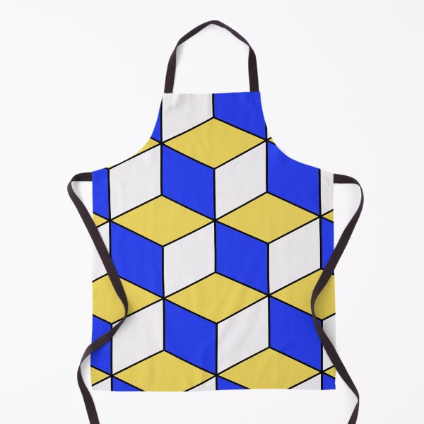 Item preview, Blue Yellow 3D-Look Cubism Geometric Pattern designed and sold by SeaChangeDesign.