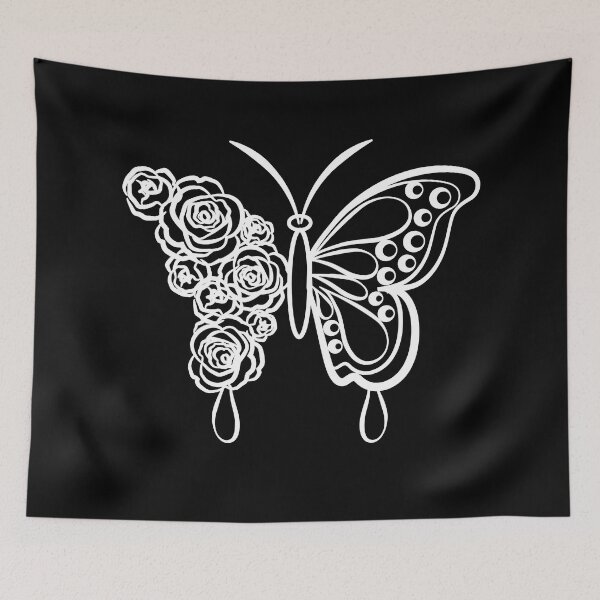 Item preview, Butterfly And Roses Line Art designed and sold by samah82.