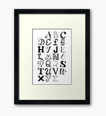 Alphabet Typography Framed Print