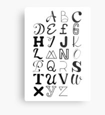 Alphabet Typography Metal Print