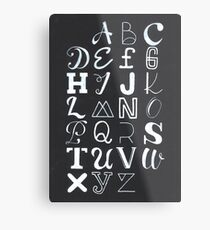 Alphabet typography Metal Print