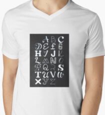 Alphabet typography Men's V-Neck T-Shirt