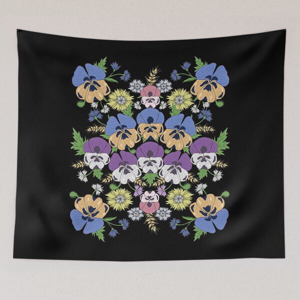 Item preview, Pansies Floral Vintage Gardening Ukrainian Vyshyvanka Style designed and sold by rileyamiy.