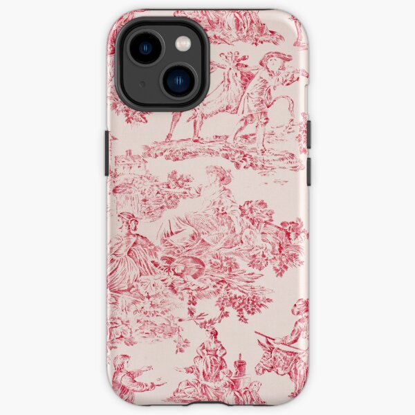 Rot-weißes Toile de Jouy iPhone Robuste Hülle