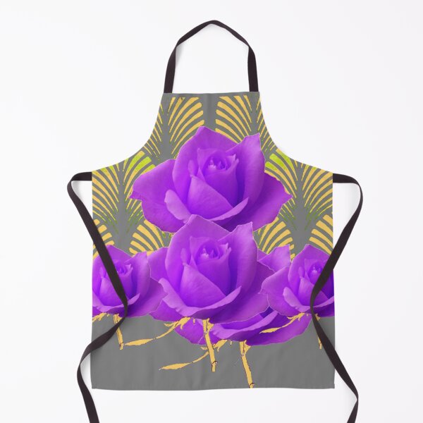 Item preview,   PURPLE ROSES ART DECO GREY GOLD DESIGN   designed and sold by sharlesart.